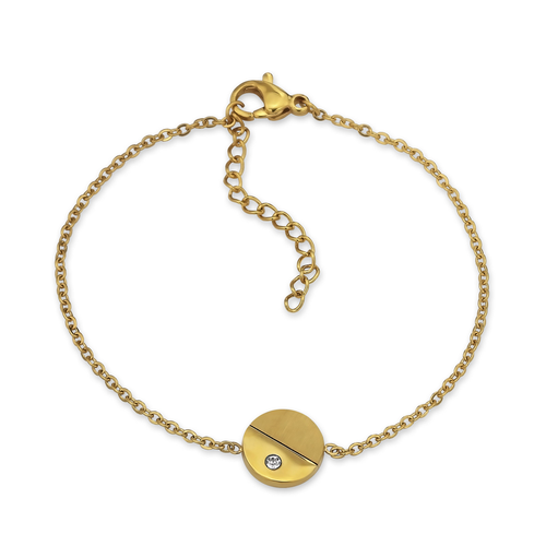 14K Gold Plated Disk Bracelet