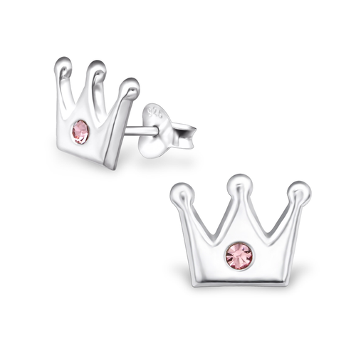 Sterling Silver Crown Studs