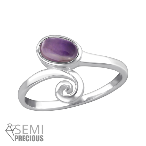 Amethyst Koru Ring