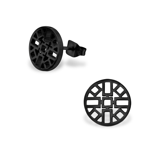 Black Plated Aztec Studs