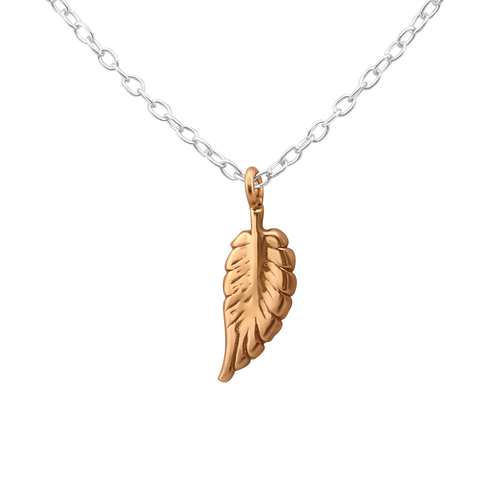 rose gold leaf pendant