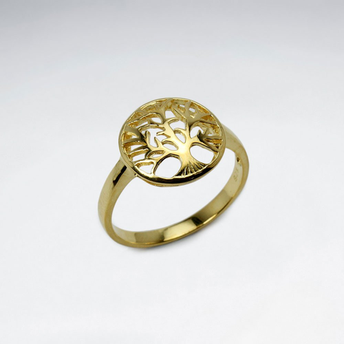 Sterling Silver Plated Tree of Life Ring