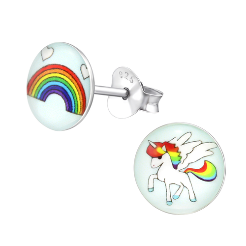 Rainbow Unicorn Studs