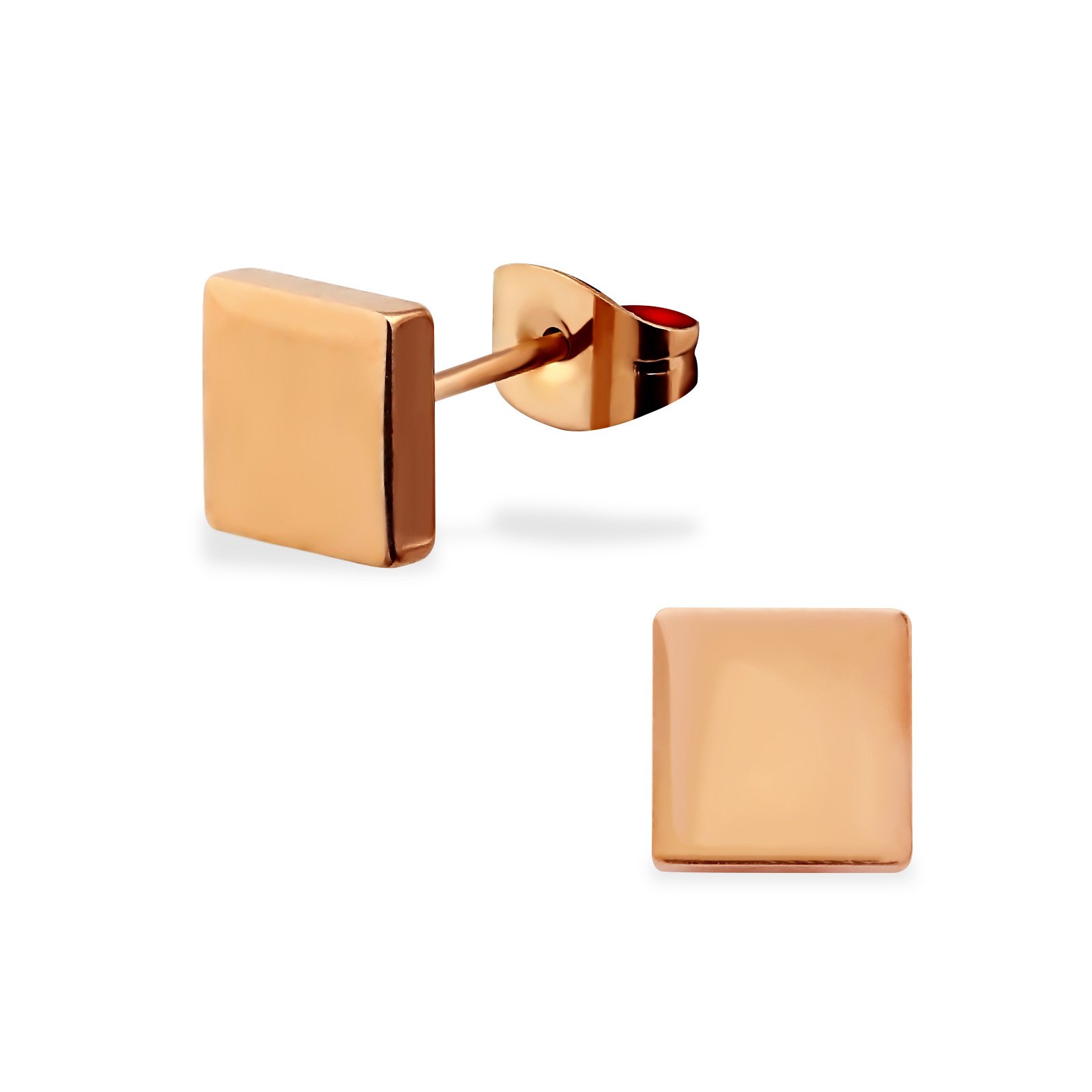 Rose Gold Plated Square Studs - Jewellery-Earrings : Mariposa Clothing ...