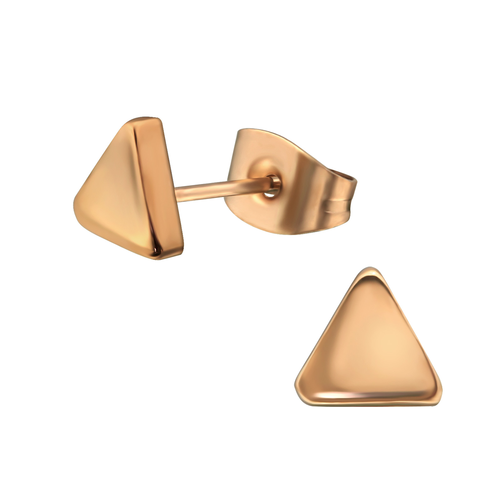 Rose Gold Plated Triangle Studs