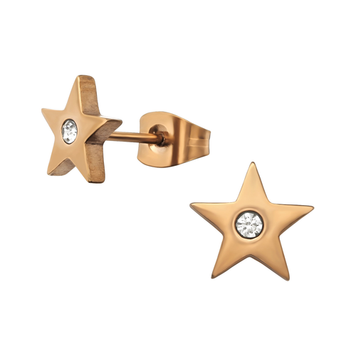 Rose Gold Plated Star Studs