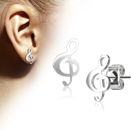 Treble Clef Studs