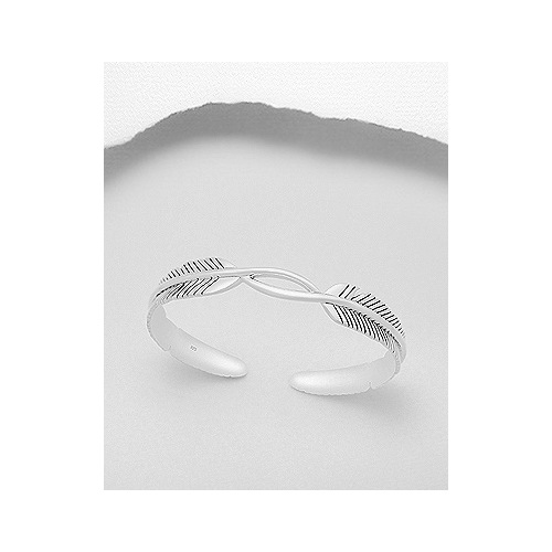 Sterling Silver Feather Bangle