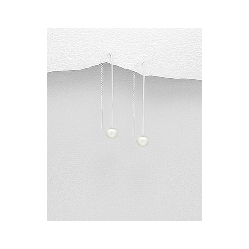 Sterling Silver and Pearl Thredder Earrings
