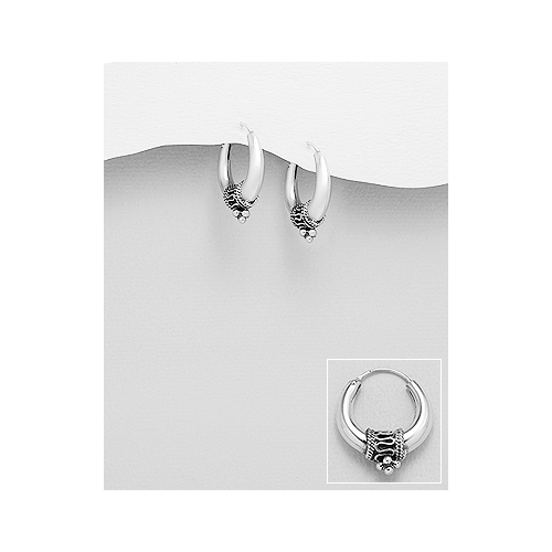 Decorative Sterling Silver Hoops