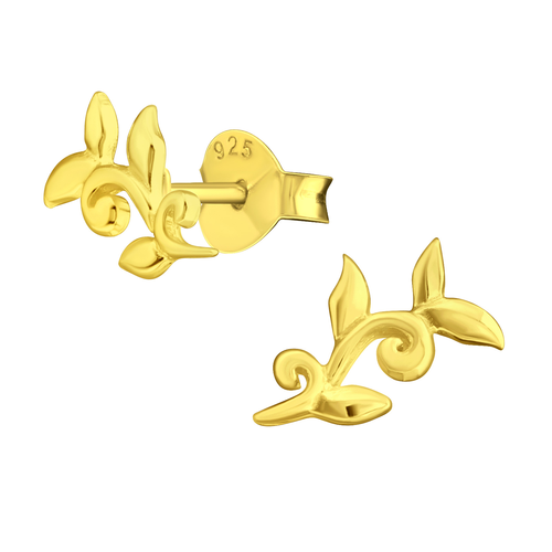 Gold Plated Leaf Studs