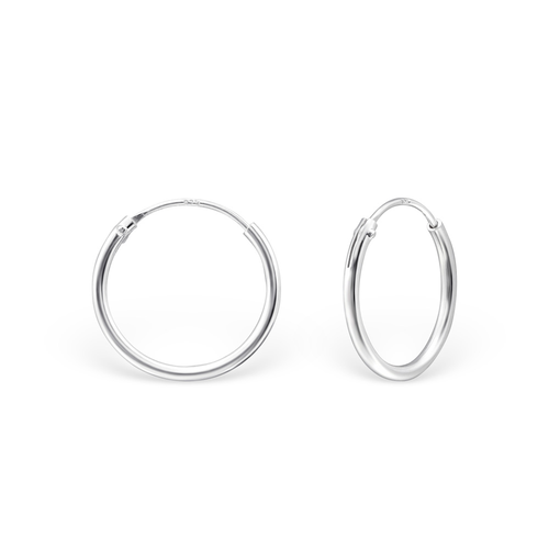 14mm Sterling Silver Hoops