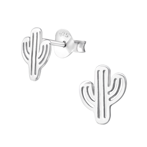 Sterling Silver Cactus Studs