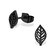 Black Plated Leaf Studs