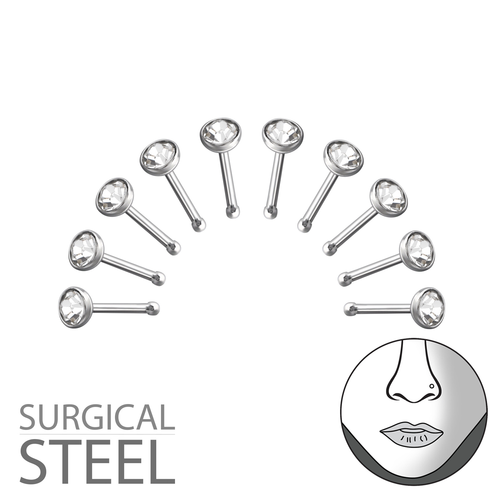 Surgical Steel Crystal Nose Stud