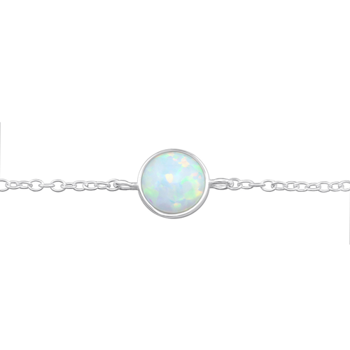 Sterling Silver Faux Opal Bracelet