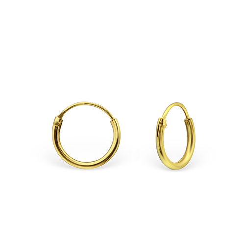Gold Plated Sterling 10mm Hoops