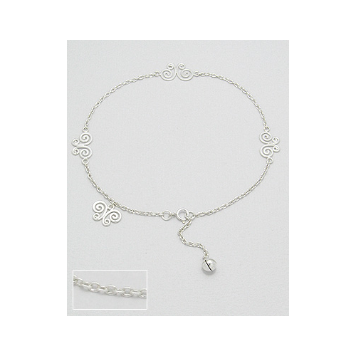 Sterling Butterfly Anklet