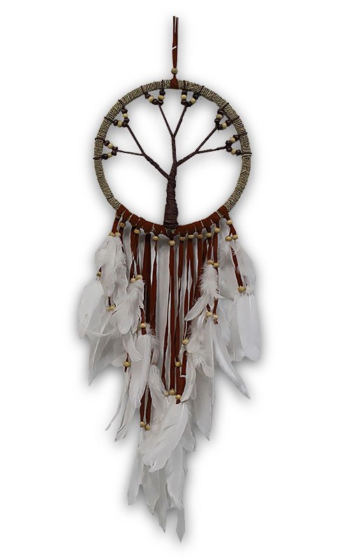 Dreamcatcher Tree of Life 65cm x 22cm Suede ring and tassles dinner plate size 