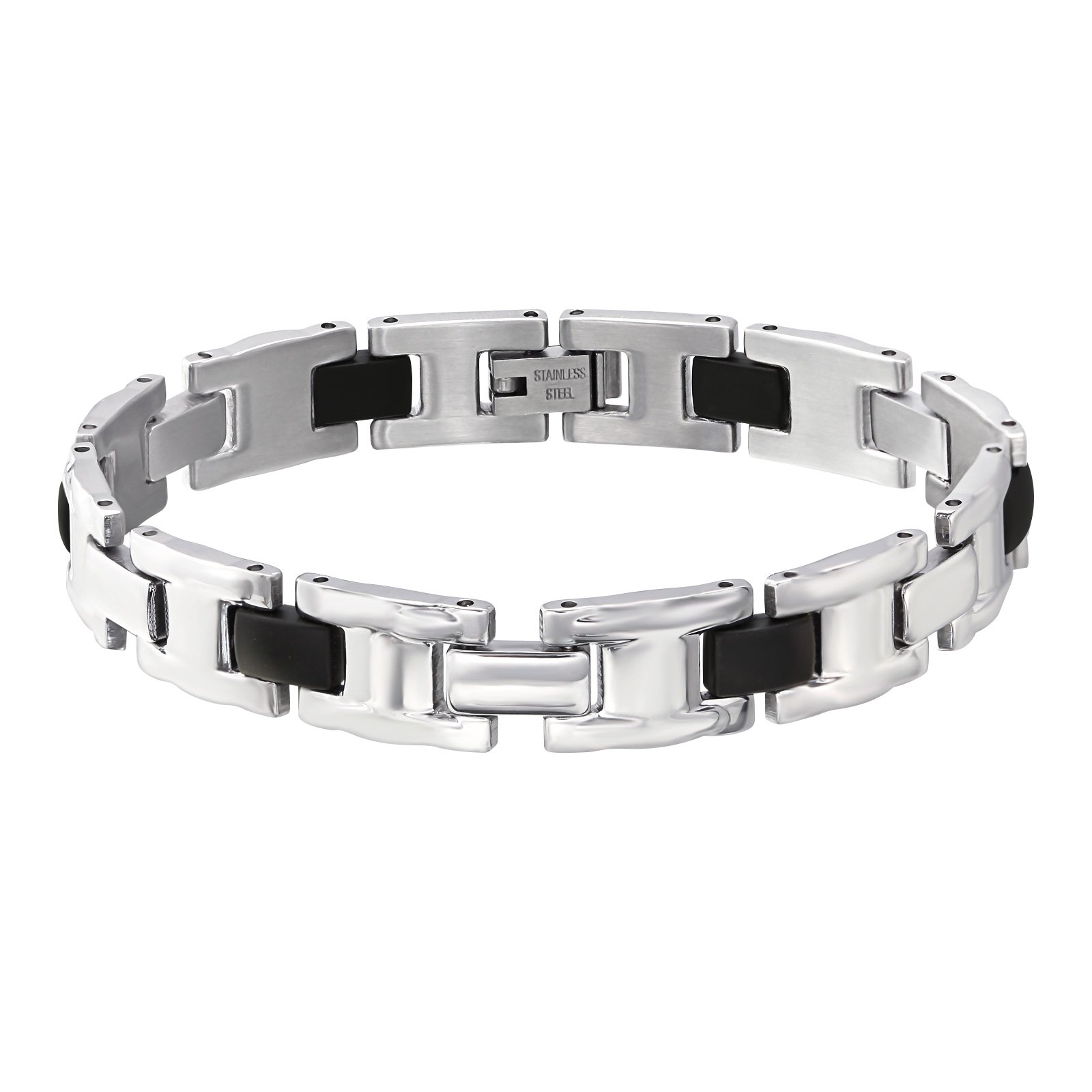 Surgical Steel & Rubber Bracelet - Jewellery-Bracelets : Mariposa ...