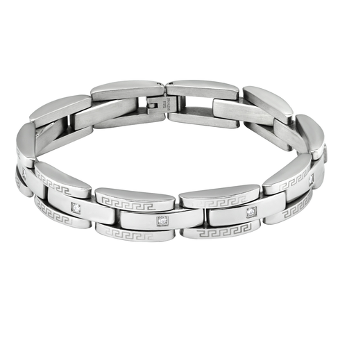 Surgical Steel & Crystal Link Bracelet