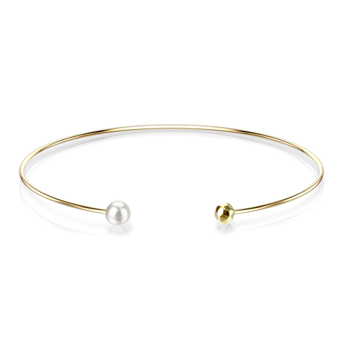 Pearl & Faceted Sphere Bangle 