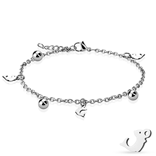 Dolphin & Ball Charm Anklet