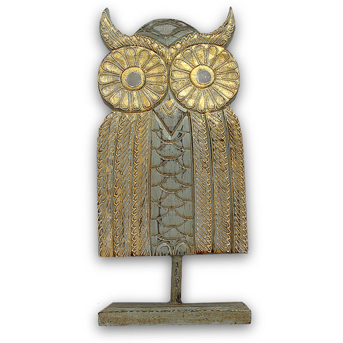 Wooden Mounted Owl 30cm