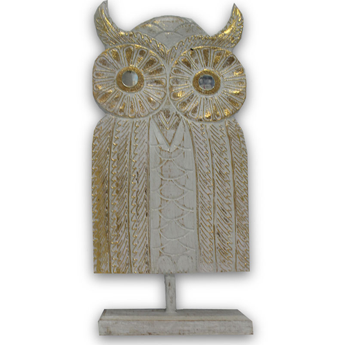Wooden Mounted Owl 30cm