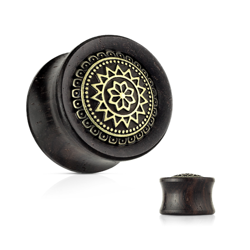 Gold Plated Sun Shield Ebony Wood Plug