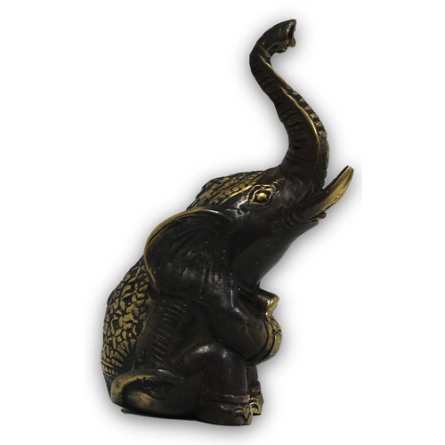 10cm Bronze Sitting Elephant