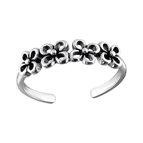 Four Flowers Toe Ring