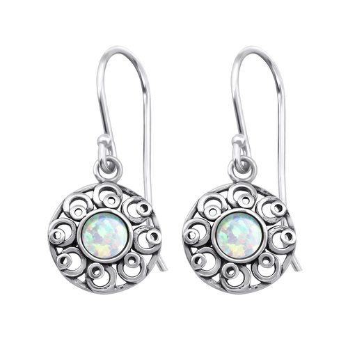 Opal Flower Earrings