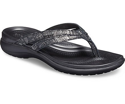 women's crocs capri metallic flip