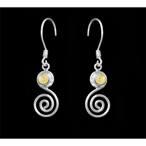 Stone Spiral Earrings