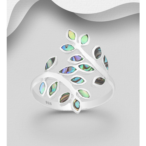 Paua Leaf Wrap Ring