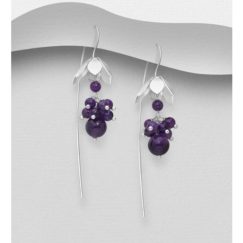 Semi Precious Flower Earrings