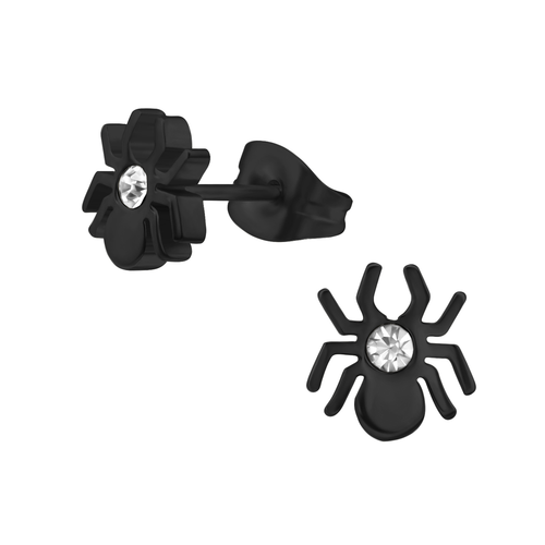 Black Plated Spider Studs