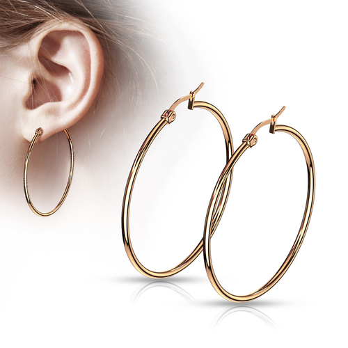 Rose Gold Plated Hoops