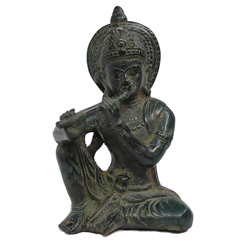 Bronze Krisna with flute 15cm