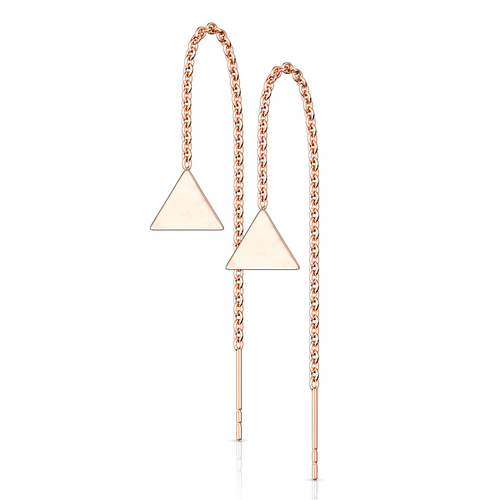 Rose Gold Triangle Threaders