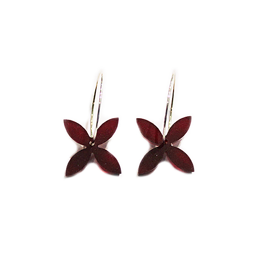 Acrylic Frangipani Hoop Earrings