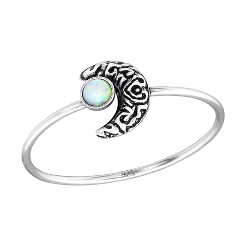 Opal Moon Ring