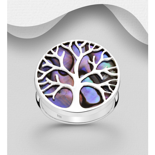 Paua Tree of Life Ring