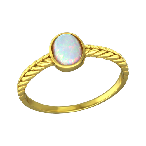 Braided Band Opal Ring