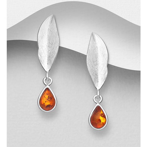 Leaf & Amber Earrings