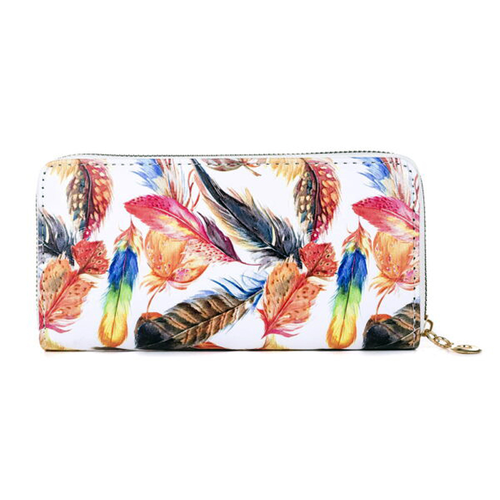 Feather Rainbow Zipped Wallet