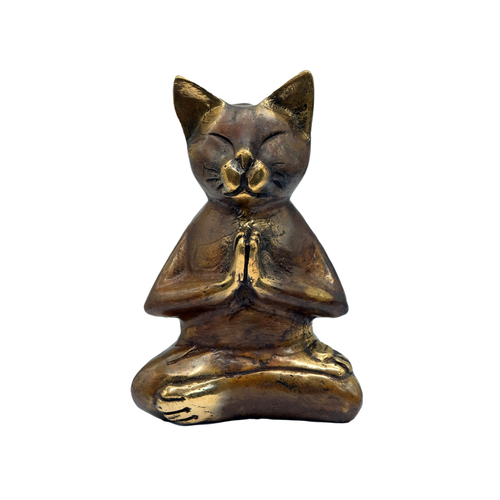 Bronze  Meditating Cat 12cm