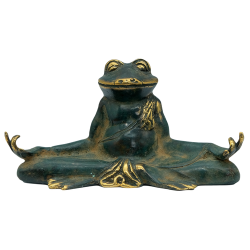 Bronze  Meditating Frog 12cm