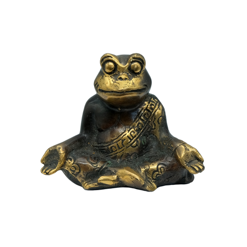 Bronze Yoga Frog 7cm